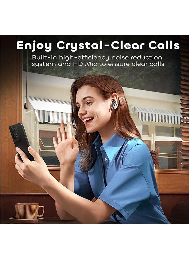 Garlo True Wireless Earbuds, Bluetooth 5.4 Earphones, Headphones Wireless with Active Noise Cancellation, Smart Case, 48Hs Playtime In Ear buds, 6-Mic Deep Bass Earbuds, Customization via App