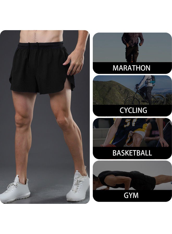 Men’s 2 in 1 Athletic Zipper Pocket Quick Dry Shorts XL