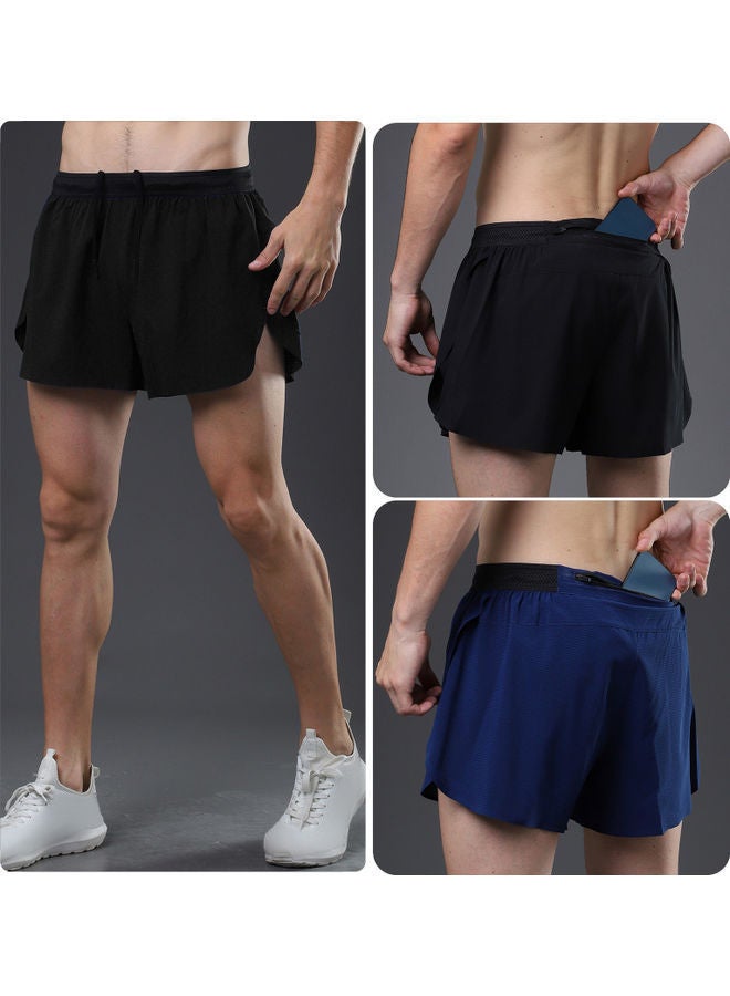 Men’s 2 in 1 Athletic Zipper Pocket Quick Dry Shorts XL