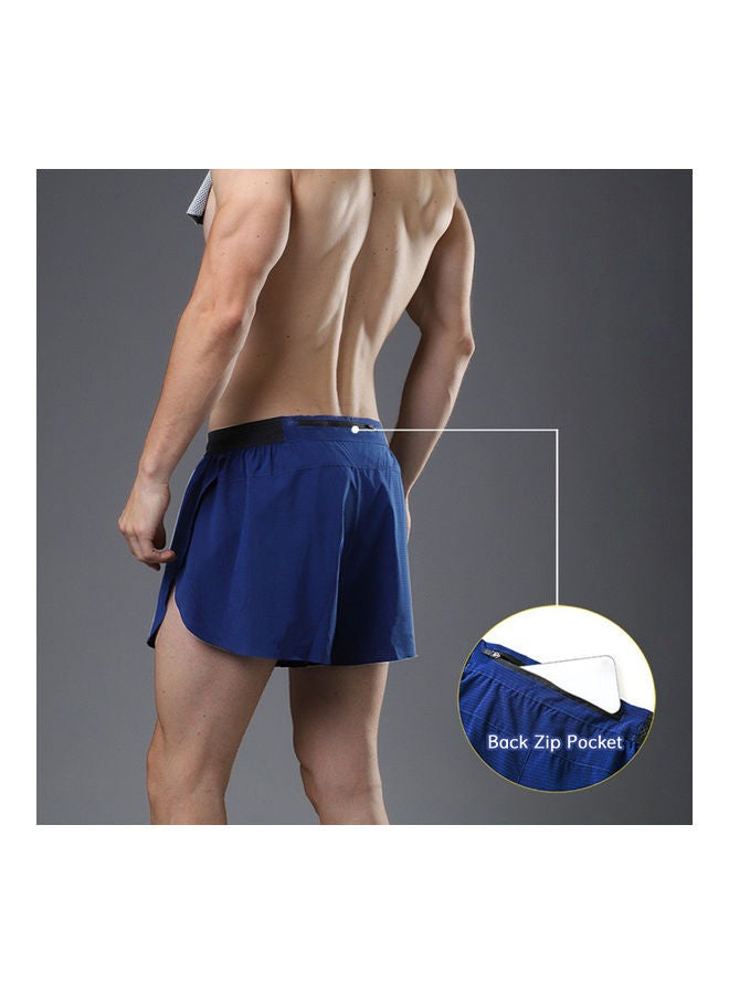 Men’s 2 in 1 Athletic Zipper Pocket Quick Dry Shorts XL