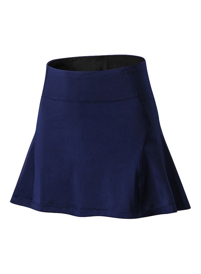 Women Sports High Waist Quick Dry Pocket Ruffles Lining Yoga Tennis Running Skirt L 20 x 5 12cm