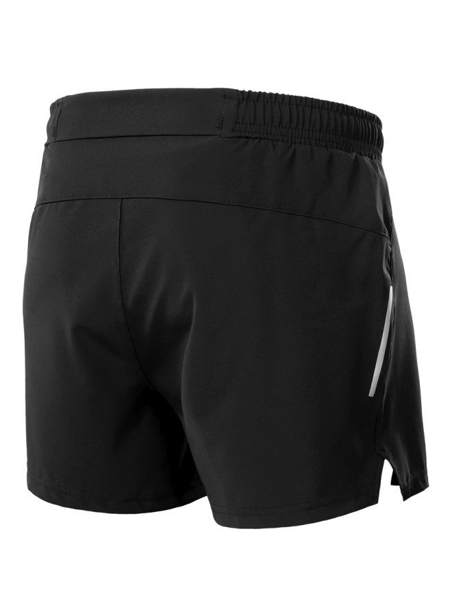 Elastic Drawstring Workout Shorts With Pocket M