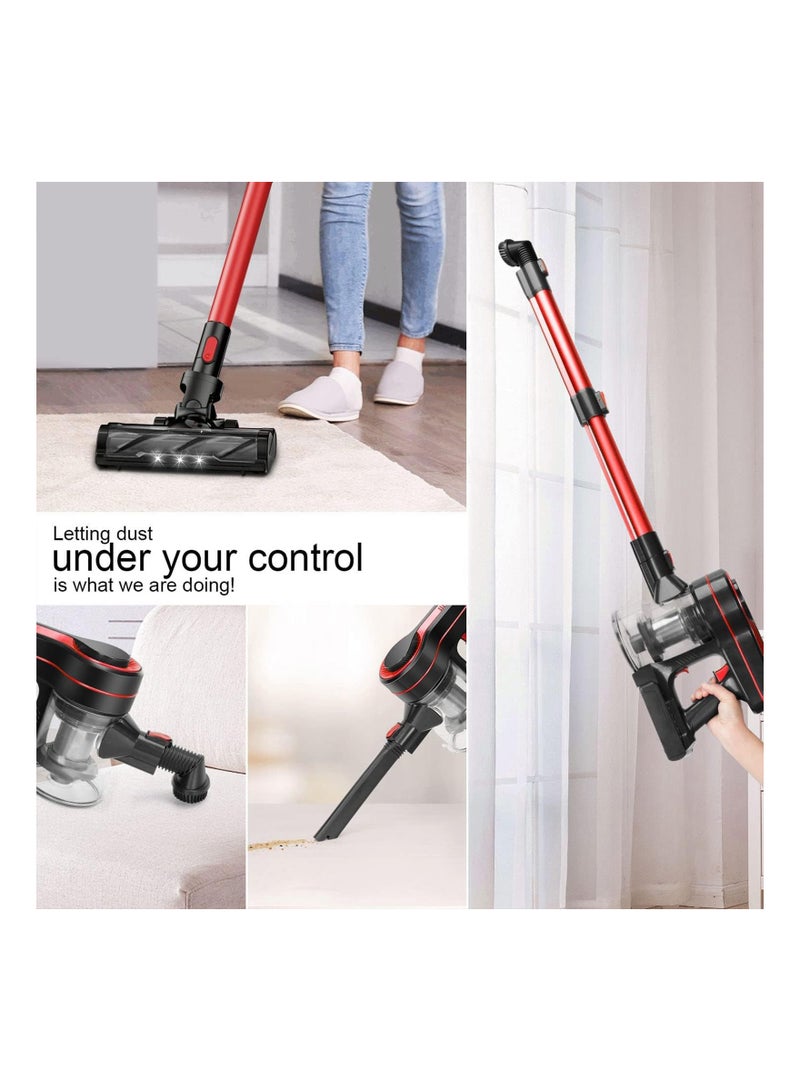 SINCHER Cordless Vacuum Cleaner with 20KPa, 4 in 1 Lightweight Stick Vacuum Cleaner with 350W Motor and Detachable Battery