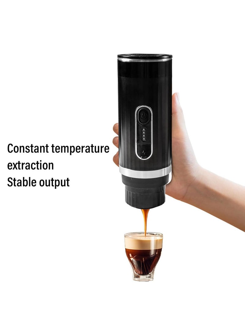 Portable Electric Espresso Machine, One Click Leakproof Coffee Maker, 12V/24V Car Charging Coffee Maker, 80ml for Camping, Travel, RV, Hiking, Office