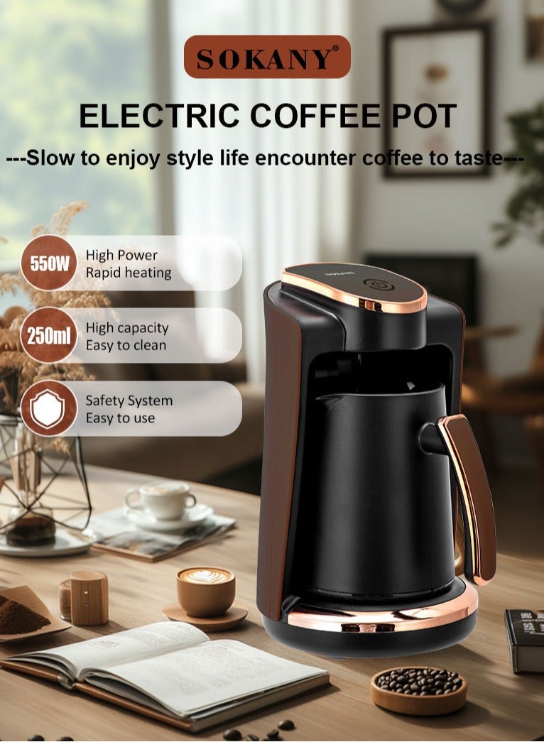 Electric Turkish Coffee Maker,250ml/550W 4 Cups,Electric Coffee Pot, Electric Turkish Coffee Machine, 550W,SK-09048