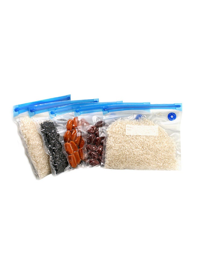 5 Piece Food Vacuum Storage Bag Set White 22x5x17centimeter