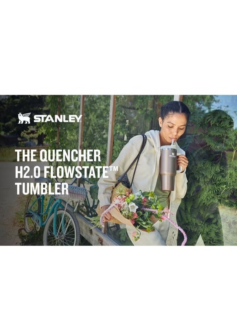 Stanley Quencher H2.0 FlowState Stainless Steel Vacuum Insulated Tumbler with Lid and Straw for Water, Iced Tea or Coffee, Smoothie and More, Rose Red, 40 oz