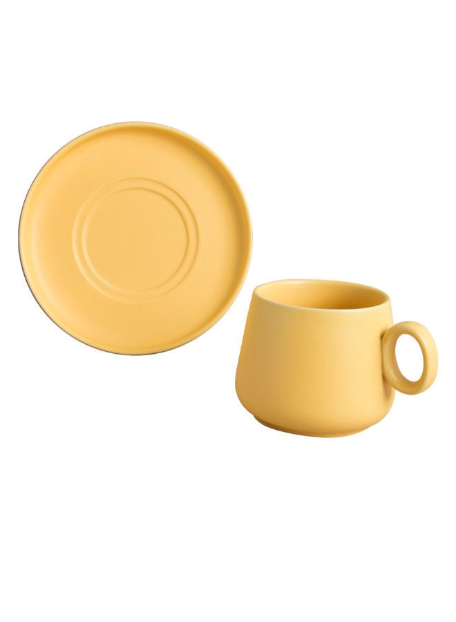 Belly Cup And Saucer Yellow