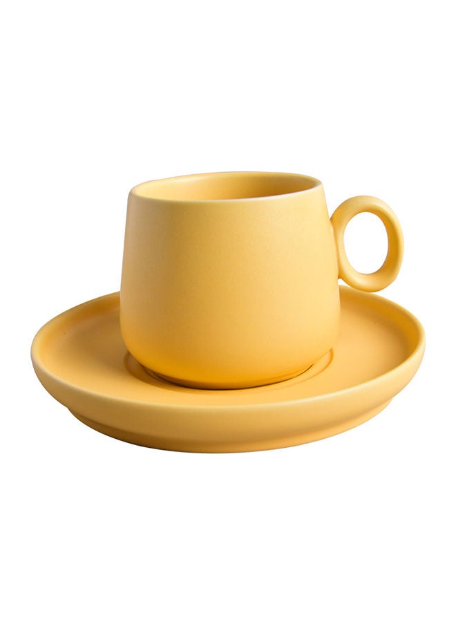 Belly Cup And Saucer Yellow