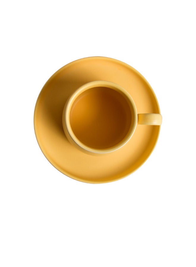 Belly Cup And Saucer Yellow