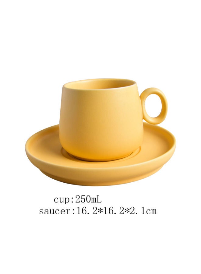 Belly Cup And Saucer Yellow