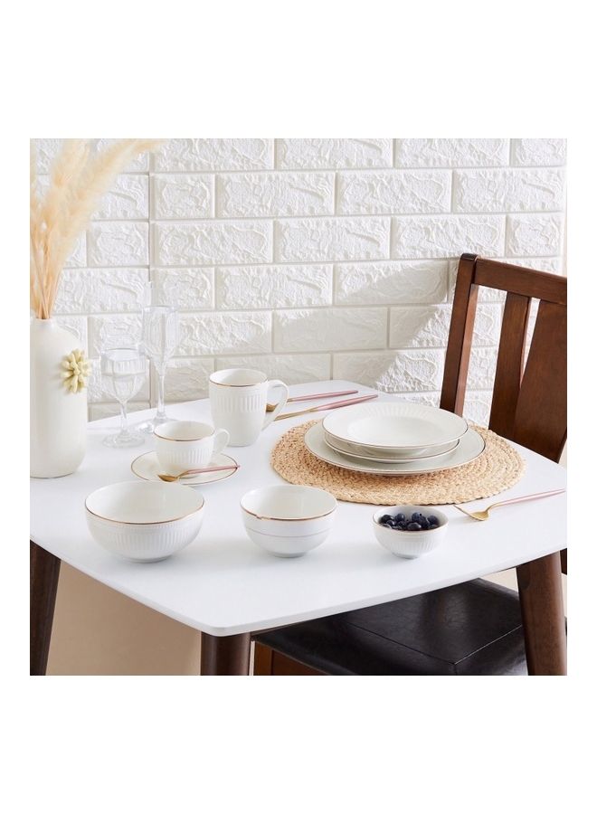 Embossed Golden Line Cup And Saucer Set White 11.59 x 12cm