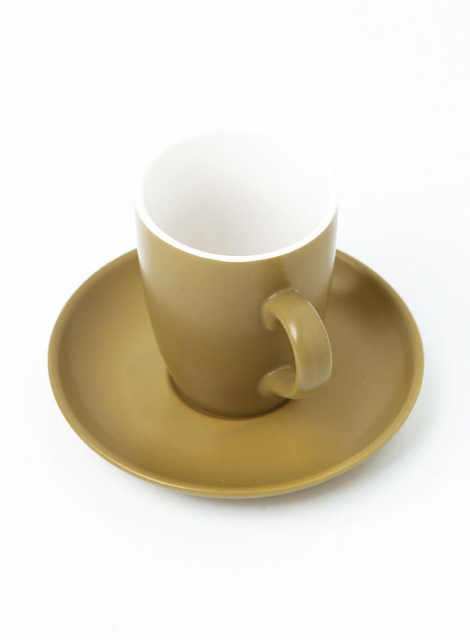 Ceramic Cup And Saucer Set Green 16.2x16.2x2.5centimeter