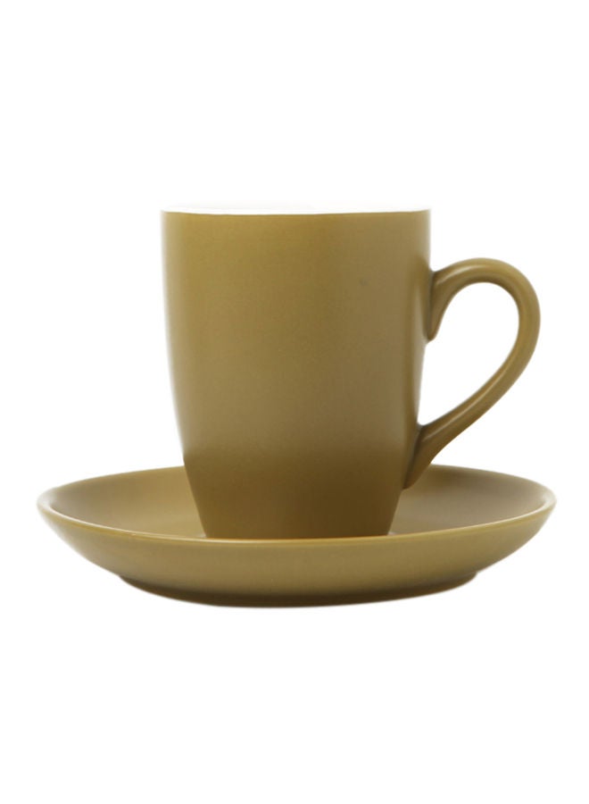 Ceramic Cup And Saucer Set Green 16.2x16.2x2.5centimeter
