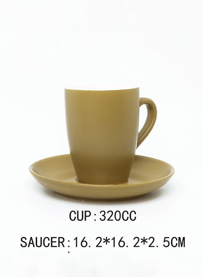 Ceramic Cup And Saucer Set Green 16.2x16.2x2.5centimeter