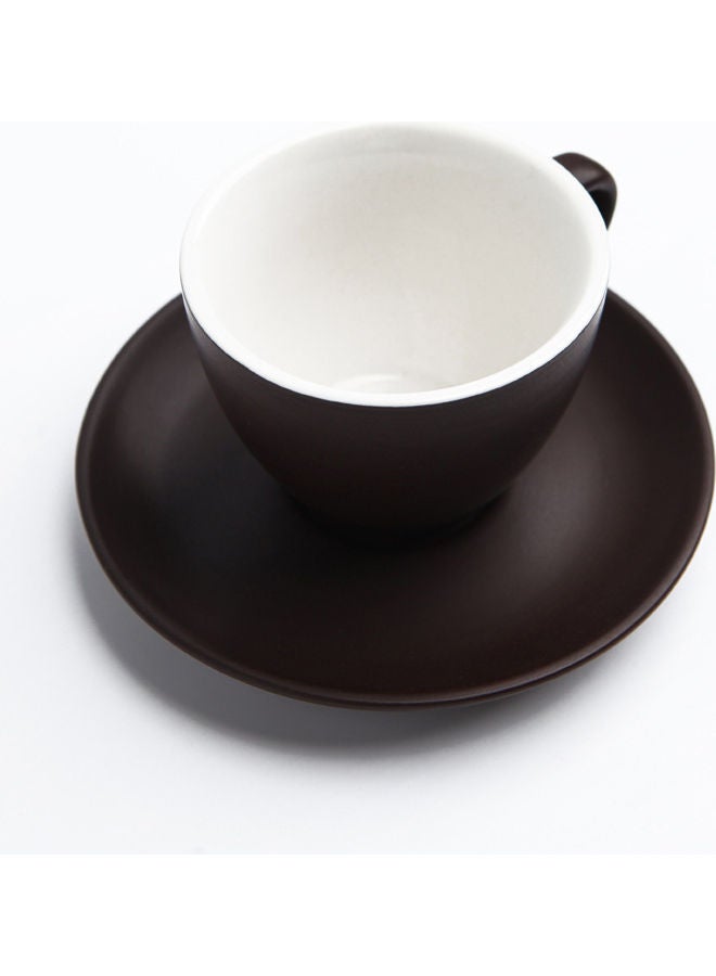 Matte Glaze Coffee Cup and Saucer Brown 10.8 x 7.2 2.4cm