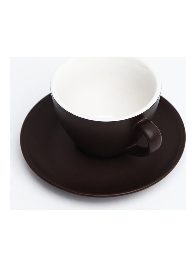 Matte Glaze Coffee Cup and Saucer Brown 10.8 x 7.2 2.4cm