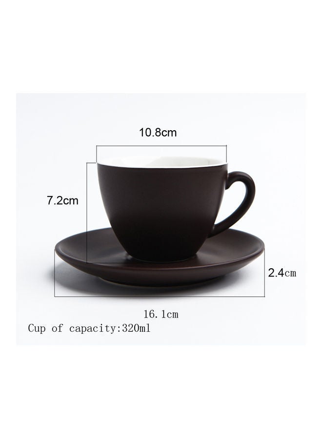 Matte Glaze Coffee Cup and Saucer Brown 10.8 x 7.2 2.4cm