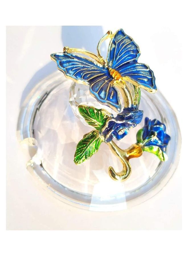 Designer Glass Cup With Lid Spoon And Saucer Multicolour