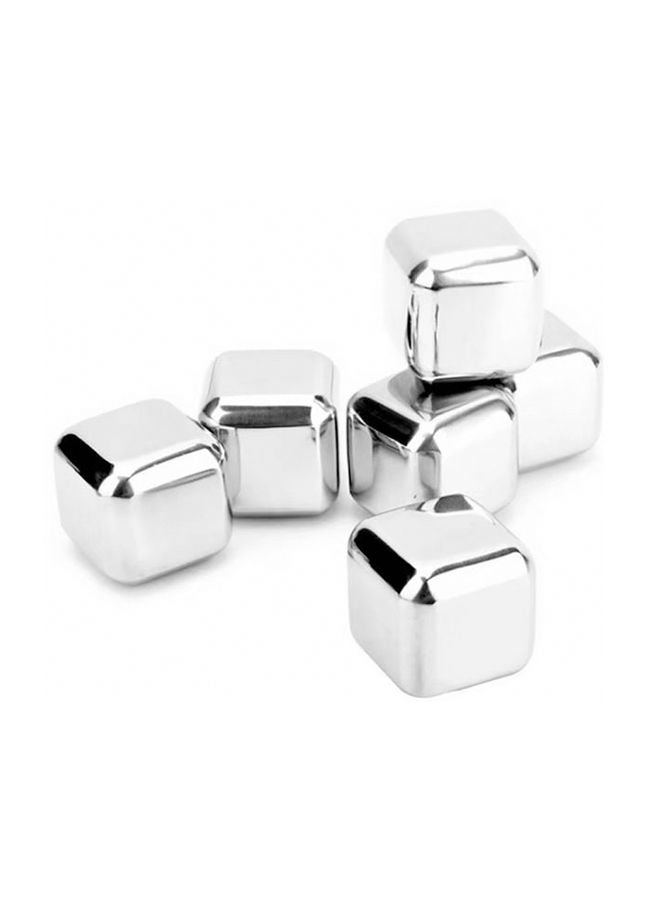 Pack Of 7 Reusable Chilling Ice Cube Stone Silver 100grams