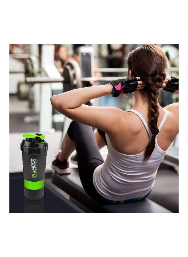 Protein Shaker with Storage Container Black/Green