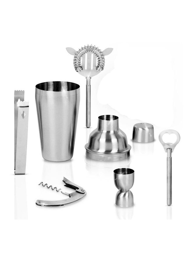 7-Piece Cocktail Shaker Bartender Kit Silver