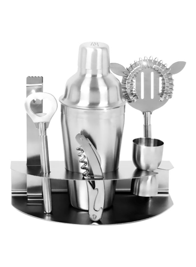 7-Piece Cocktail Shaker Bartender Kit Silver