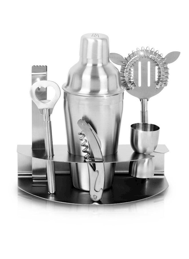 7-Piece Cocktail Shaker Bartender Kit Silver