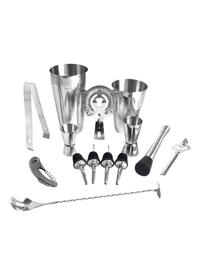 13-Piece Cocktail Shaker Bartender Kit Silver