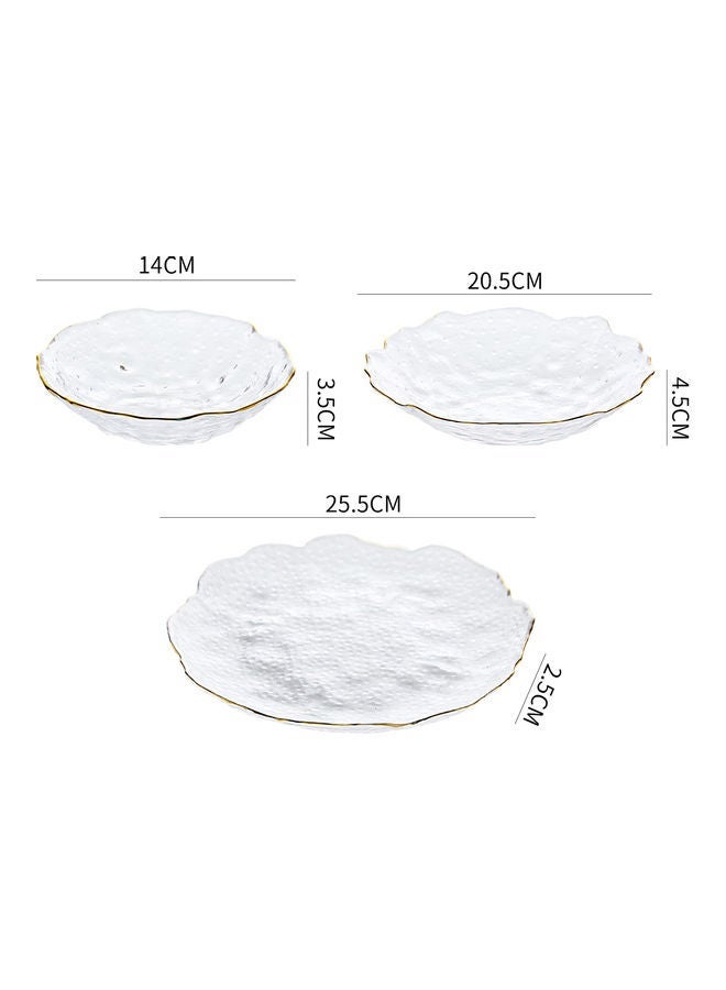 3-Piece Ice Point Special Shaped Wave Plate White 27x6.2x27cm