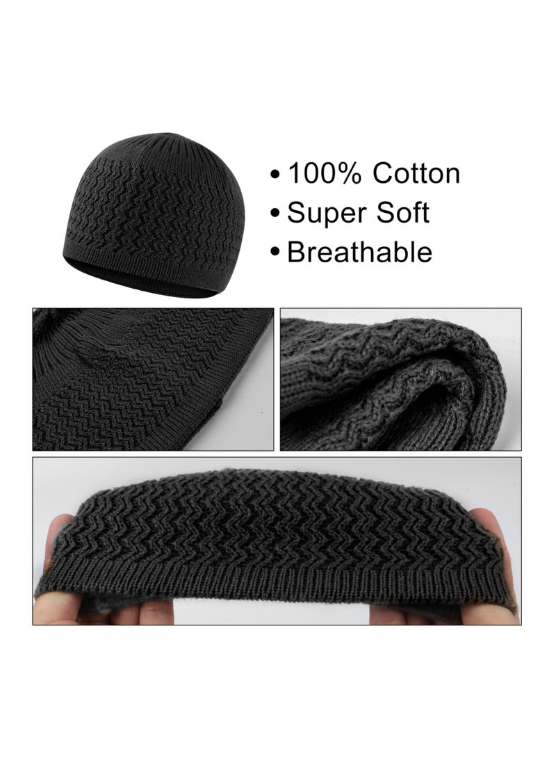 6 Pieces Brimless Hats for Men and Women Docker Hat Casual No Brim Visor-Less Flip Sailor Skullcap Buckle Knit Kufi Under Helmet Beanie