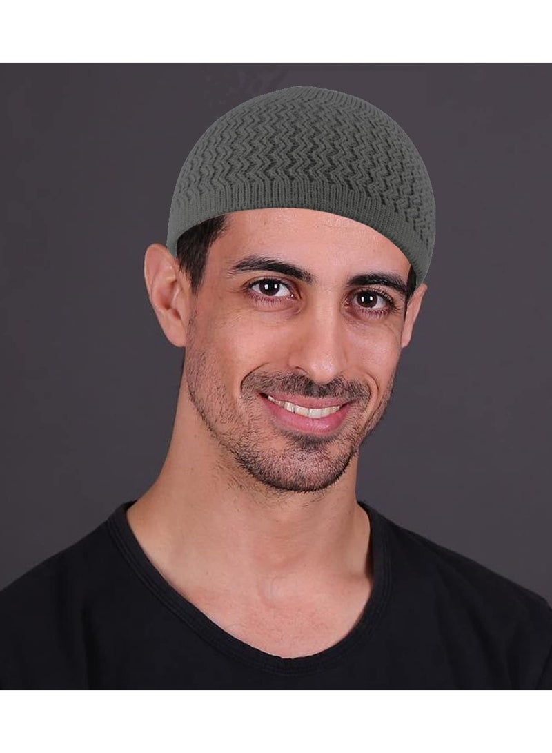6 Pieces Brimless Hats for Men and Women Docker Hat Casual No Brim Visor-Less Flip Sailor Skullcap Buckle Knit Kufi Under Helmet Beanie