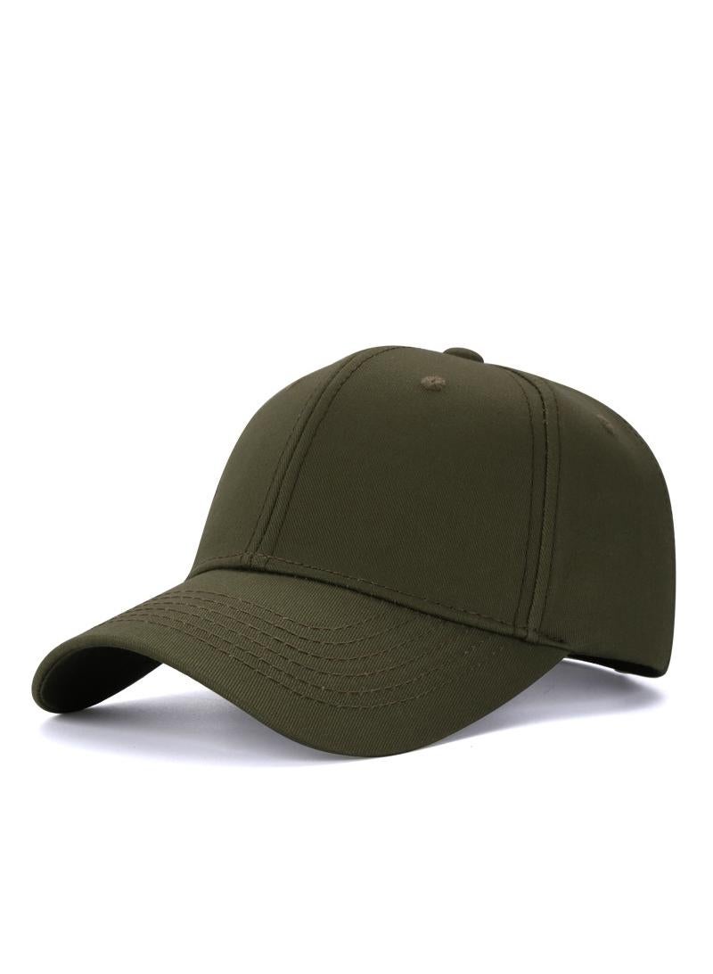 1Pcs Outdoor baseball cap Solid color unprinted sunblock hat army green