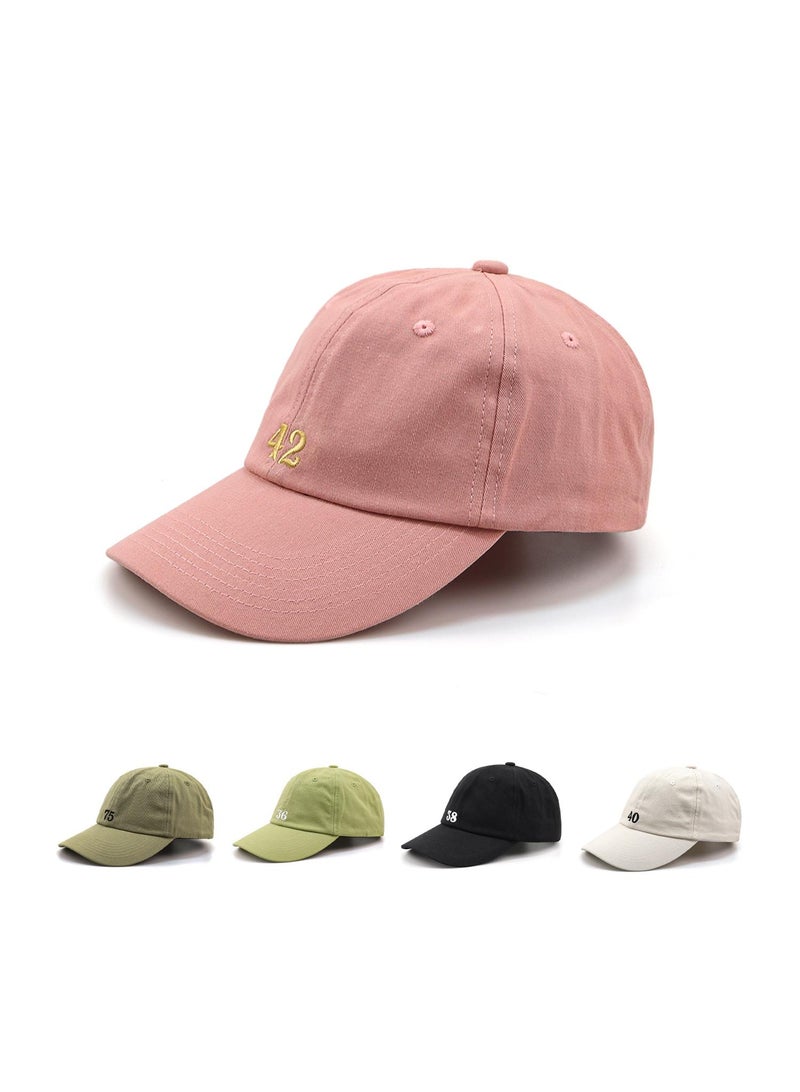 1pcs Simple digital embroidered baseball cap fashion trend summer sunshade hat pink