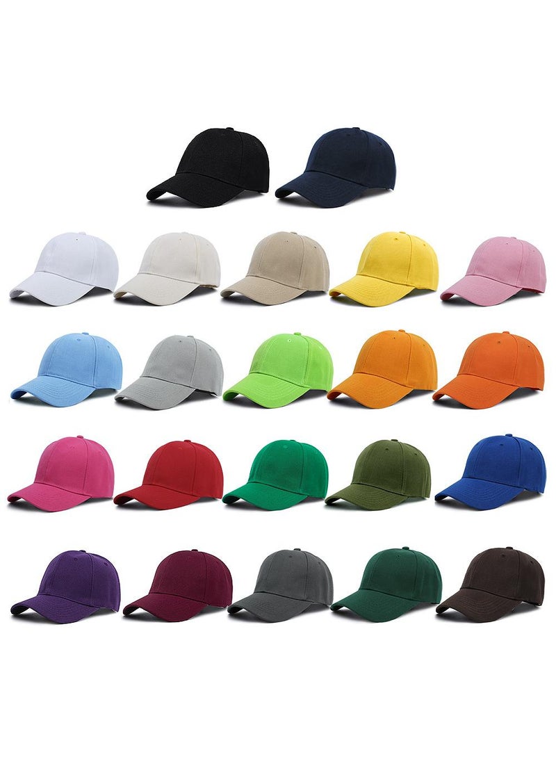 1Pcs Outdoor sports baseball cap pure color simple casual sunshade hat Light Blue one size