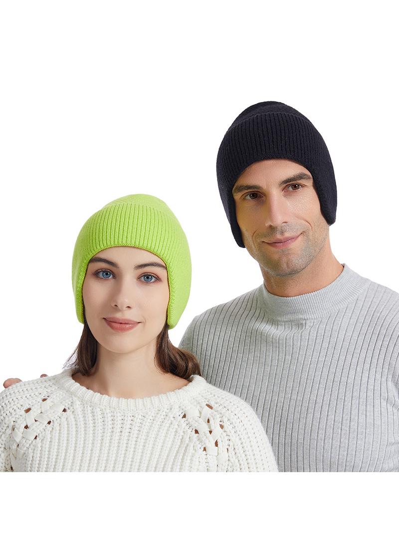 1Pcs Knitted wool beanie Soft winter outdoor warm windproof ear protection hat purple 54-58cm