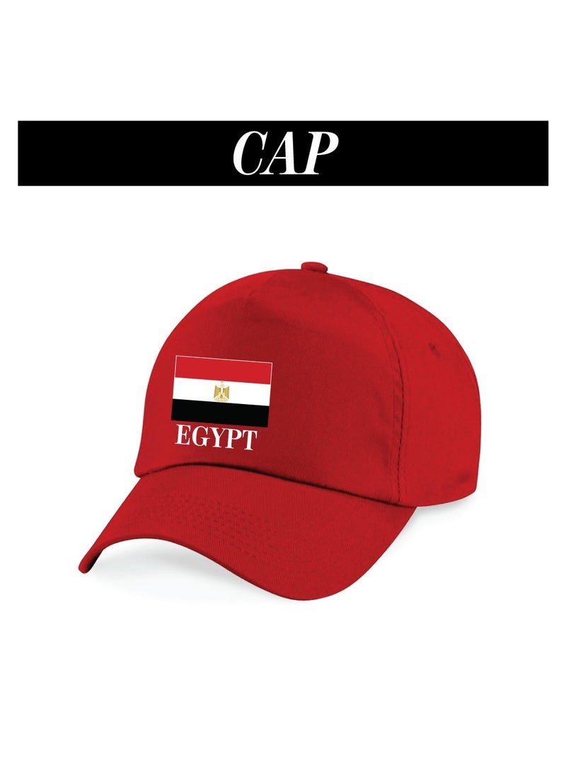 Egypt Sports Combo Pack - Gifts for Sports Fan - Cap - Scarf - Flag - Flag Pin - Drawstring Bag