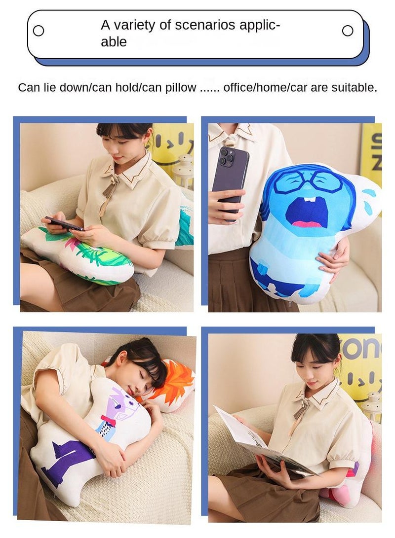 inside out 2 Plush Throw Pillow Cartoon Plush Doll Toy Decoration Cushion for Kids and Adults  Great Birthday Choice for Boys Girls 18×18 Inch