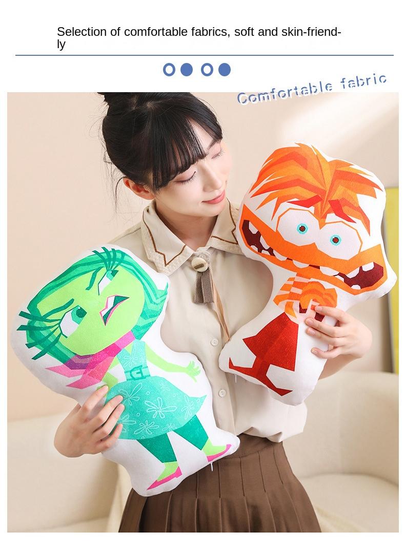 inside out 2 Plush Throw Pillow Cartoon Plush Doll Toy Decoration Cushion for Kids and Adults  Great Birthday Choice for Boys Girls 18×18 Inch