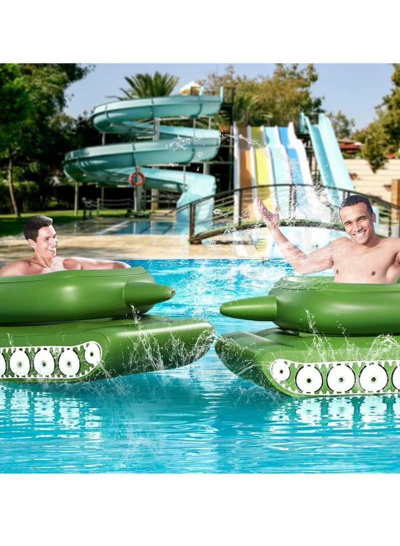 Tank Inflatable Pool Floats Pool Floaties with Water Squirt Gun Inflatable Tank Float with Cannon for Kids and Adults Giant Inflatable Pool Floats for Adults