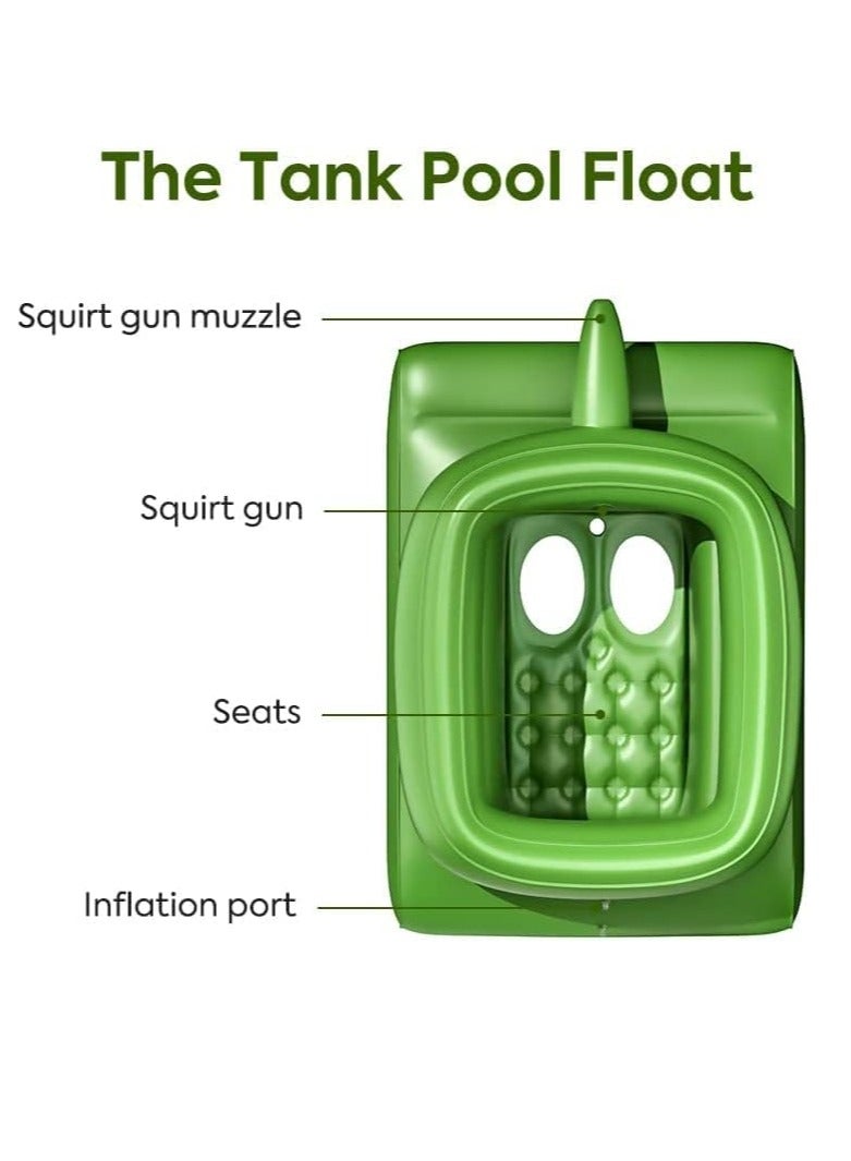 Tank Inflatable Pool Floats Pool Floaties with Water Squirt Gun Inflatable Tank Float with Cannon for Kids and Adults Giant Inflatable Pool Floats for Adults