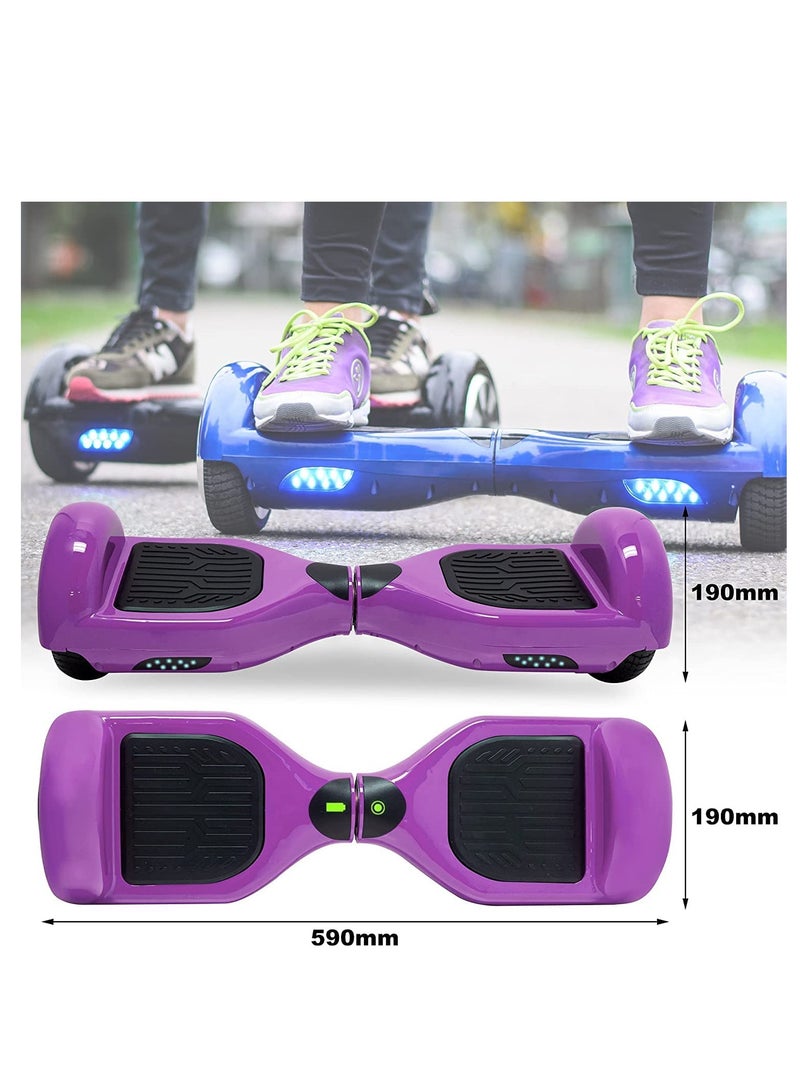 6.5inch Smart Electric Scooter 2 Wheels Self Balancing Scooter Lithium Battery Hoverboard Balance Scooter Bluetooth with Led Lights.