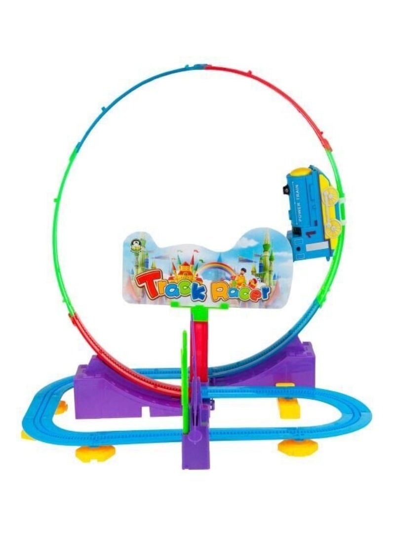 Electric 360 Degree Rail Slot Cars Race Track Educational Children Toddler Toys Model Train Race Track Roller Coaster To