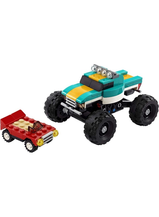 LEGO Creator 3in1 Monster Truck Toy 31101 Cool Building Kit for Kids, New 2020 (163 Pieces)