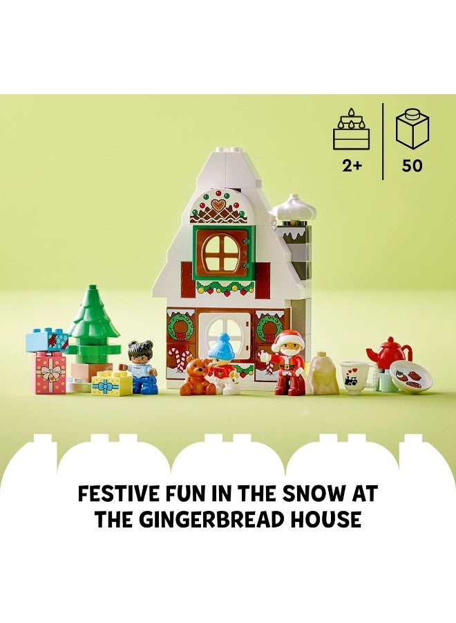 LEGO DUPLO Santa's Gingerbread House 10976 Building Toy Set; Christmas Playset; Gift for Preschoolers, Boys and Girls Ages 2+ (50 Pieces)