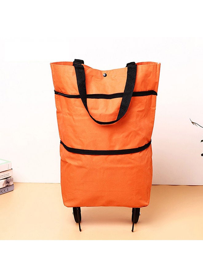 Multi-Functional Tote Bag With Wheels Orange