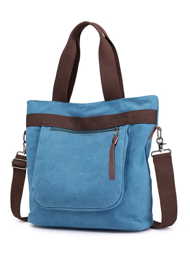 Adjustable Strap Canvas Shopper/Tote Blue