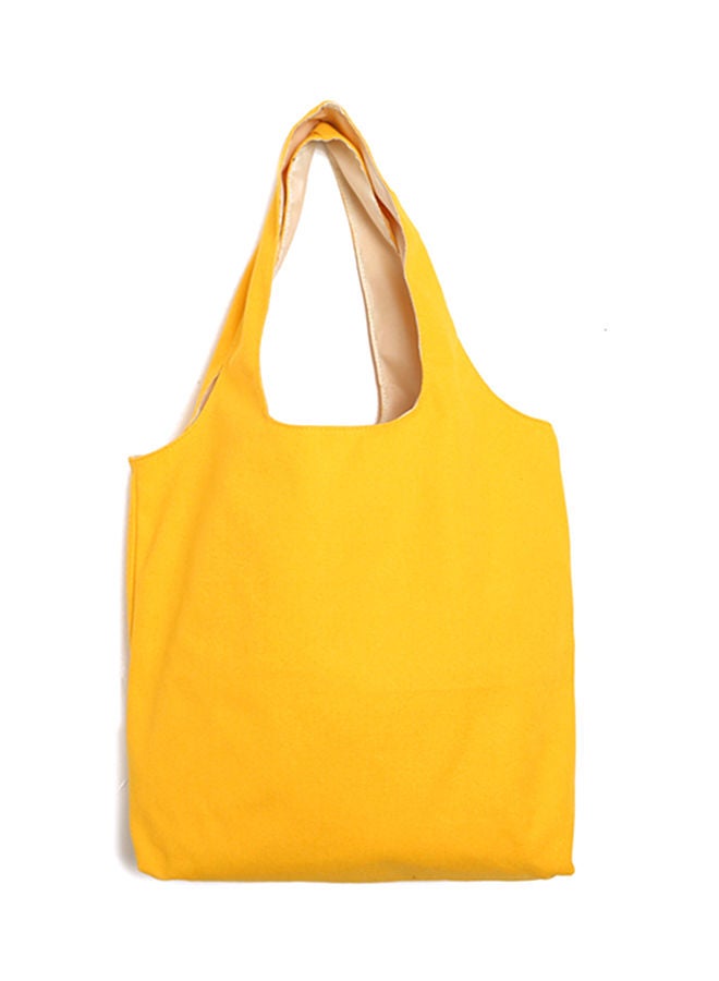 Stitch Detail Canvas Shopper/Tote Yellow