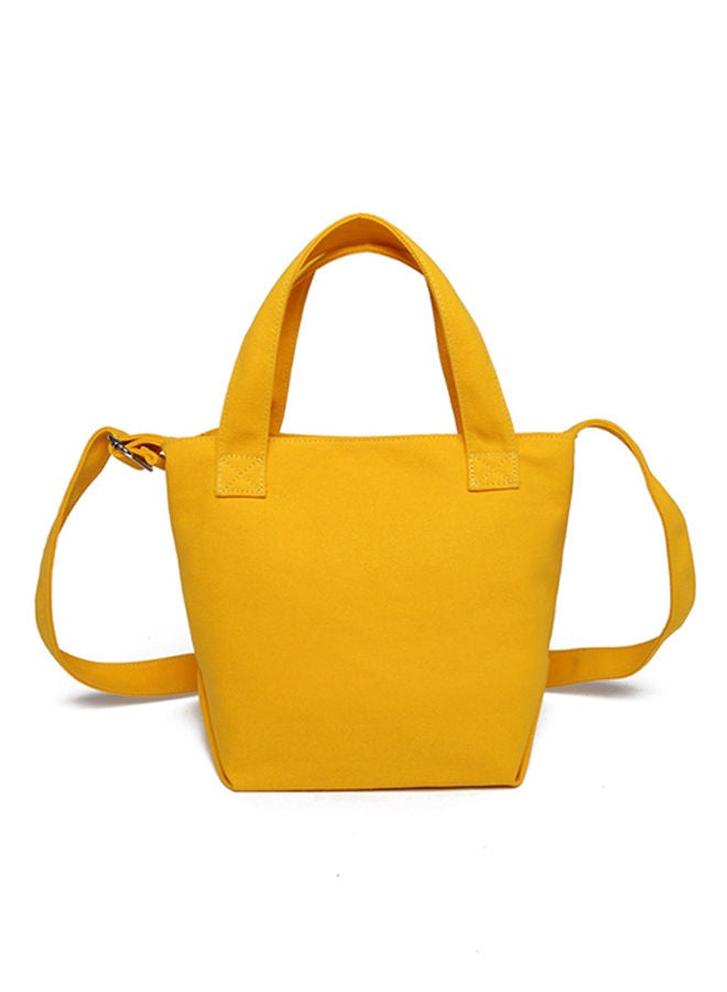 Adjustable Strap Canvas Shopper/Tote Yellow