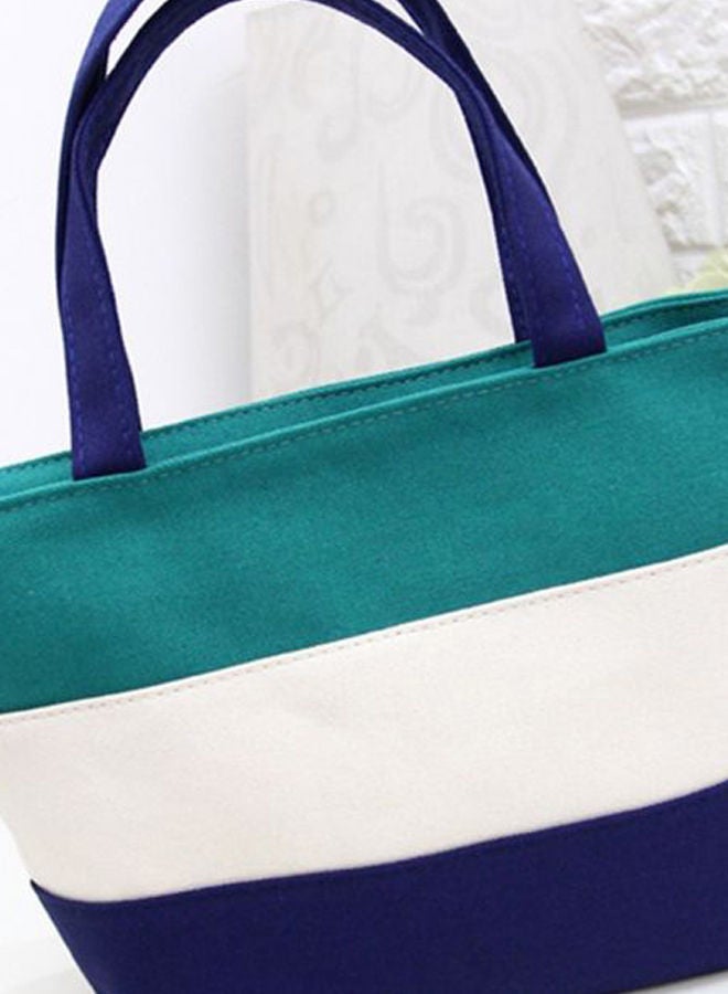 Versatile Stripped Pattern Shopper Bag Green/Blue/White